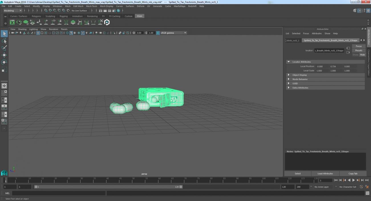 Spilled Tic Tac Freshmints Breath Mints 3D model