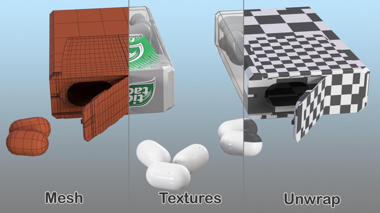 Spilled Tic Tac Freshmints Breath Mints 3D model