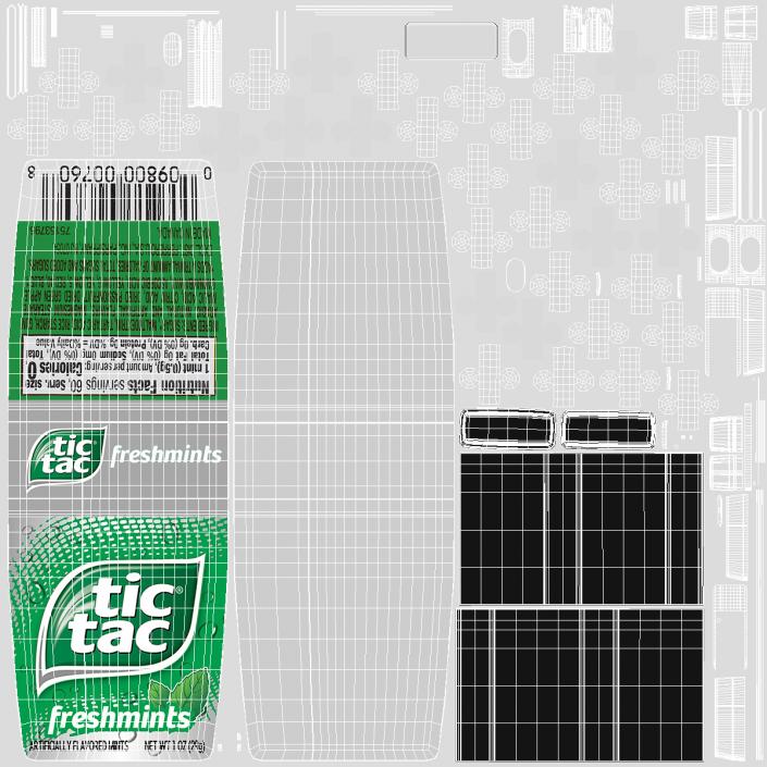 Spilled Tic Tac Freshmints Breath Mints 3D model