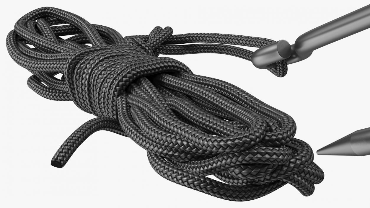 Folding Grappling Hook with Rope 3D