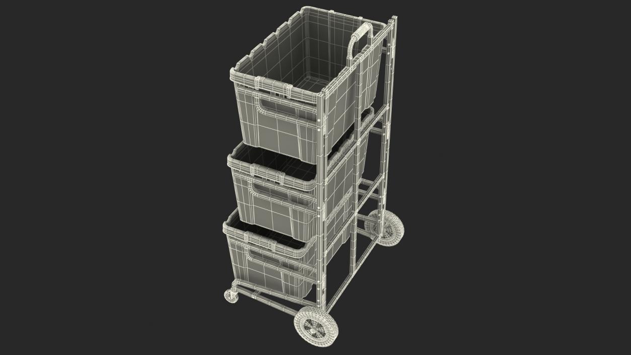 Frontgate Recycling Cart with Bins 3D model