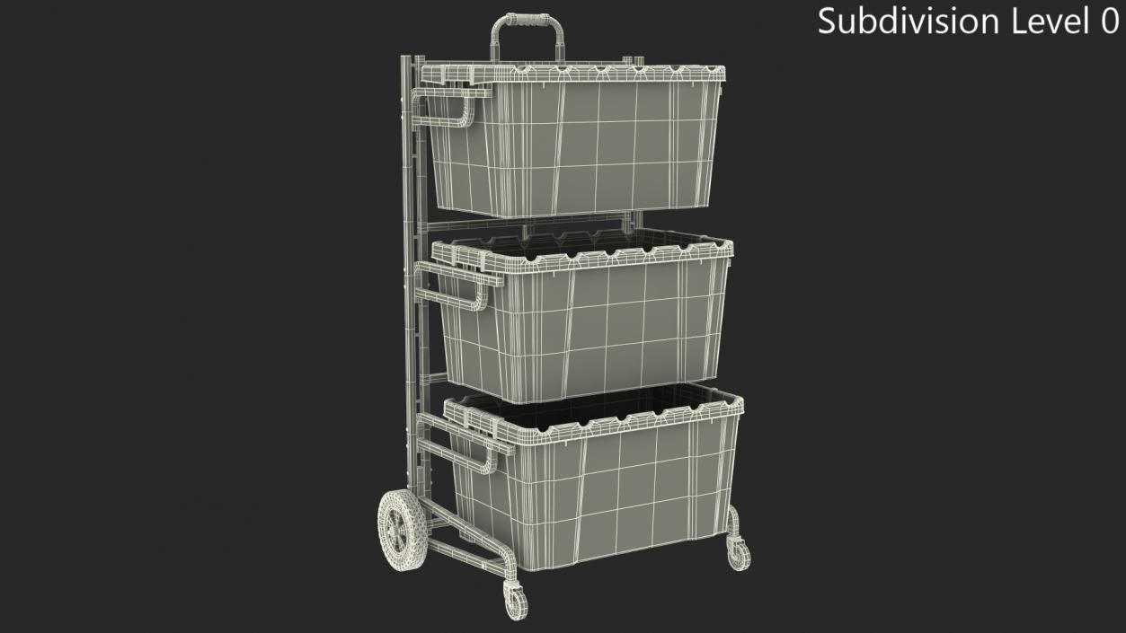 Frontgate Recycling Cart with Bins 3D model