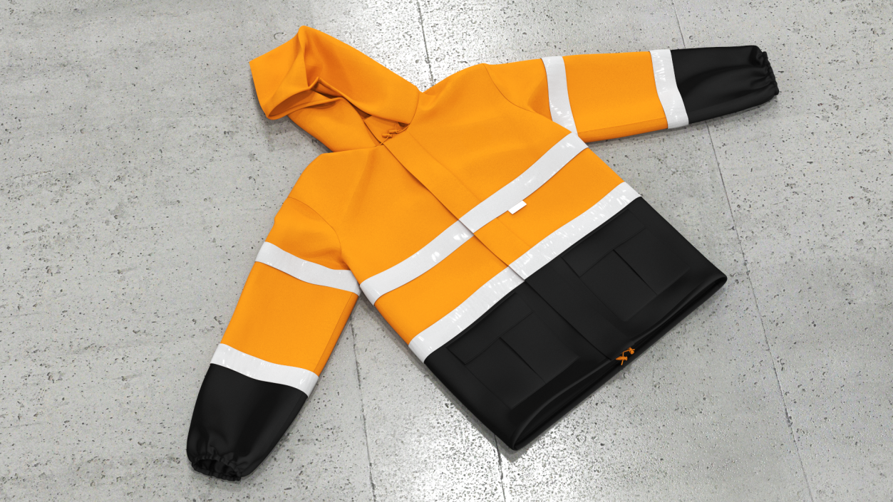 High Visibility Safety Rain Jacket 3D model