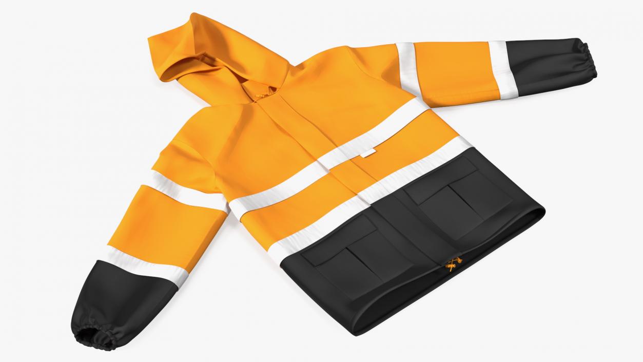 High Visibility Safety Rain Jacket 3D model