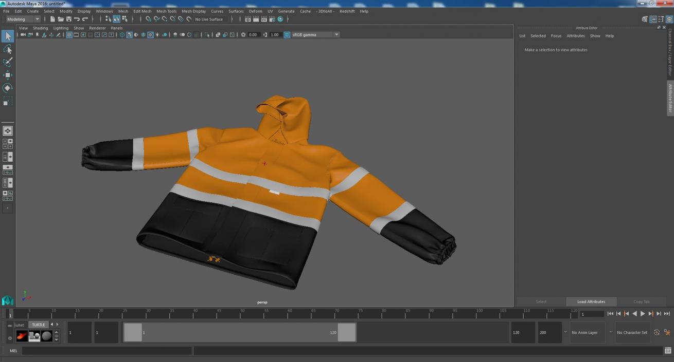 High Visibility Safety Rain Jacket 3D model