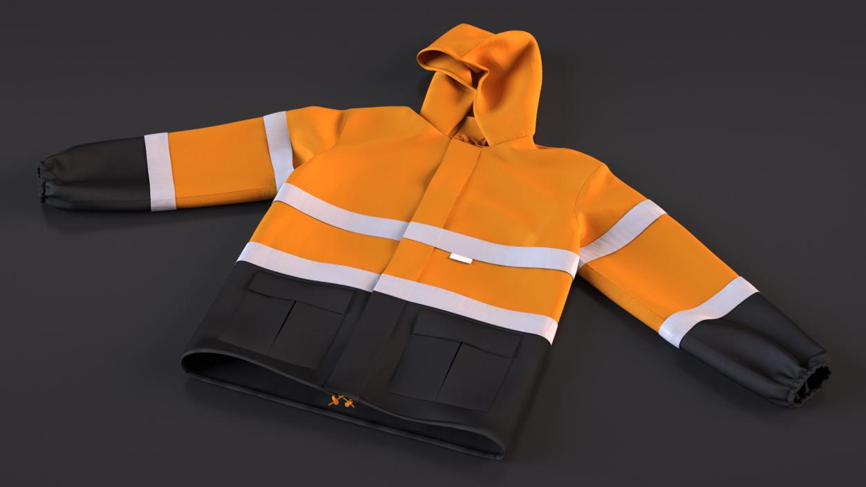 High Visibility Safety Rain Jacket 3D model