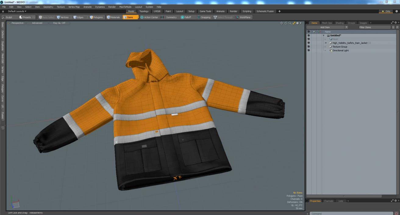 High Visibility Safety Rain Jacket 3D model