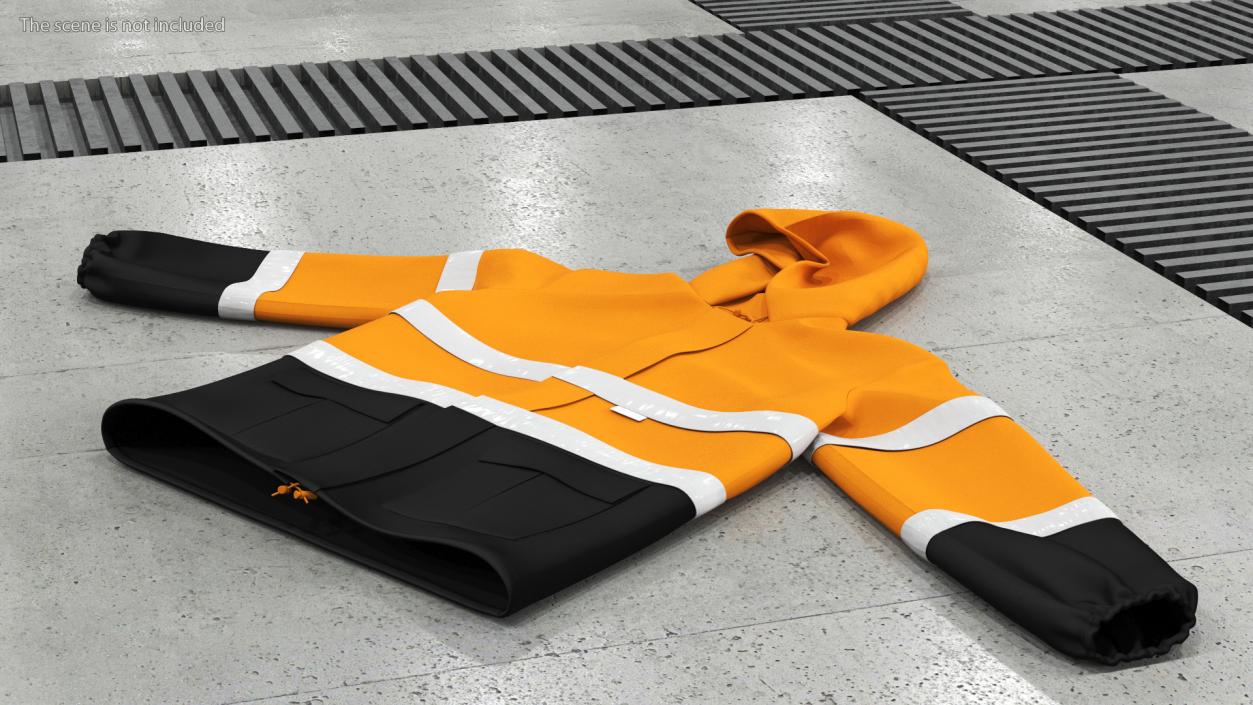 High Visibility Safety Rain Jacket 3D model