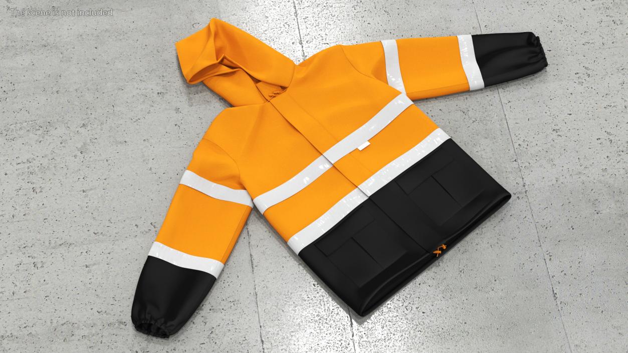 High Visibility Safety Rain Jacket 3D model