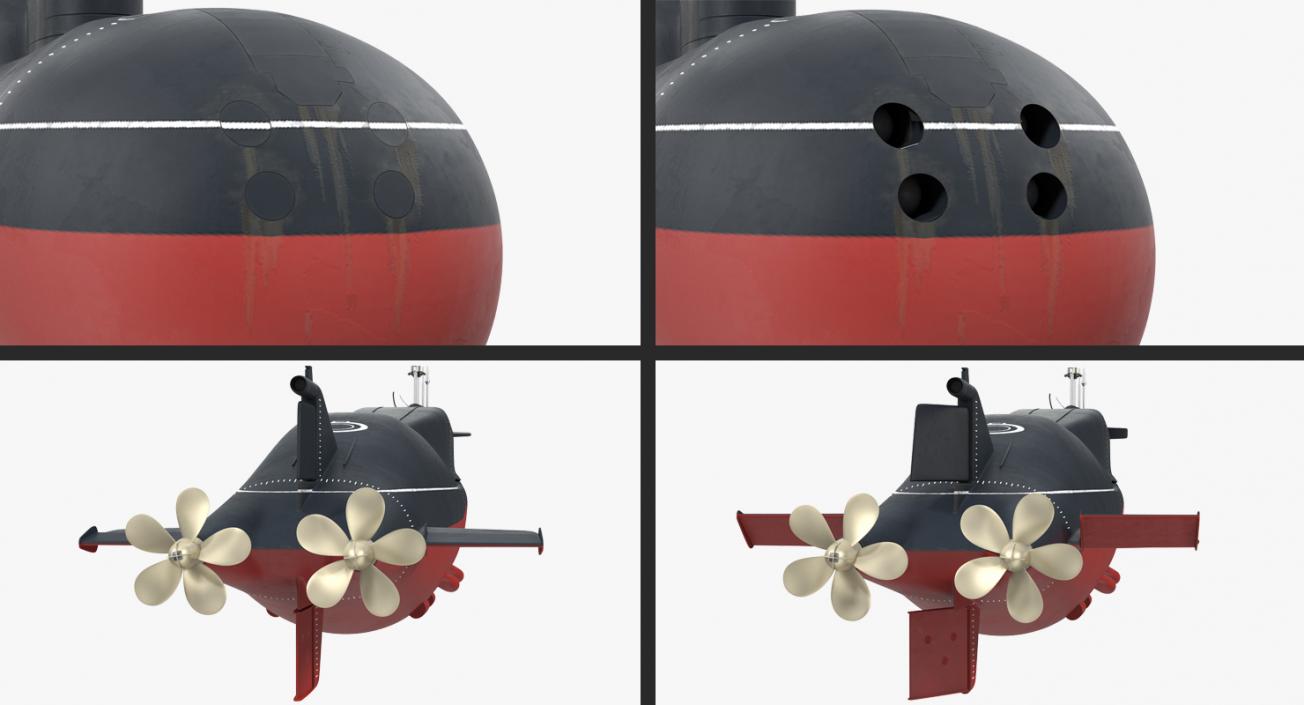 Military Submarines Rigged Collection 2 3D model