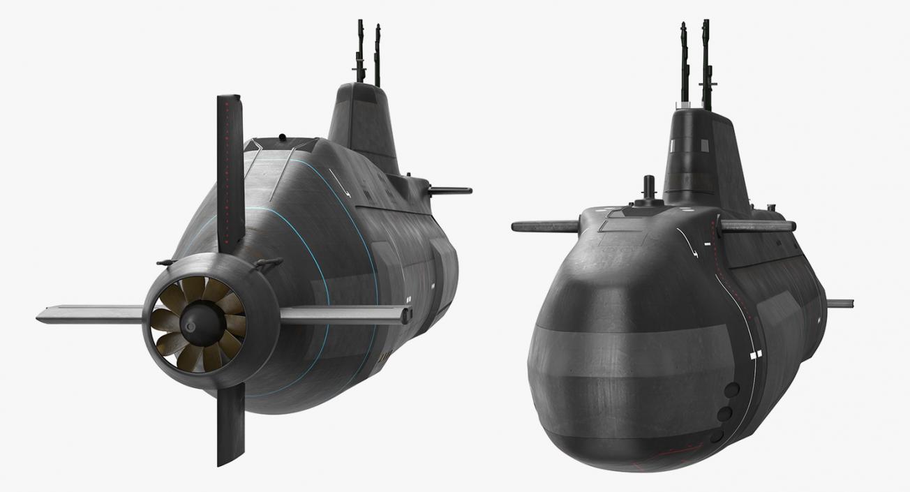 Military Submarines Rigged Collection 2 3D model