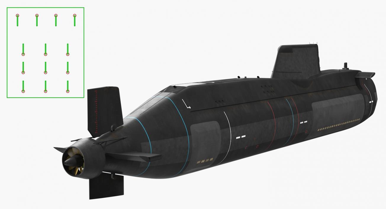 Military Submarines Rigged Collection 2 3D model