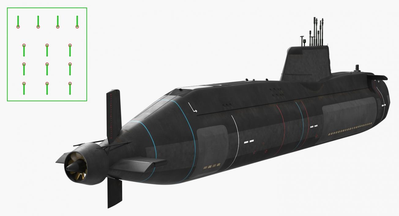 Military Submarines Rigged Collection 2 3D model