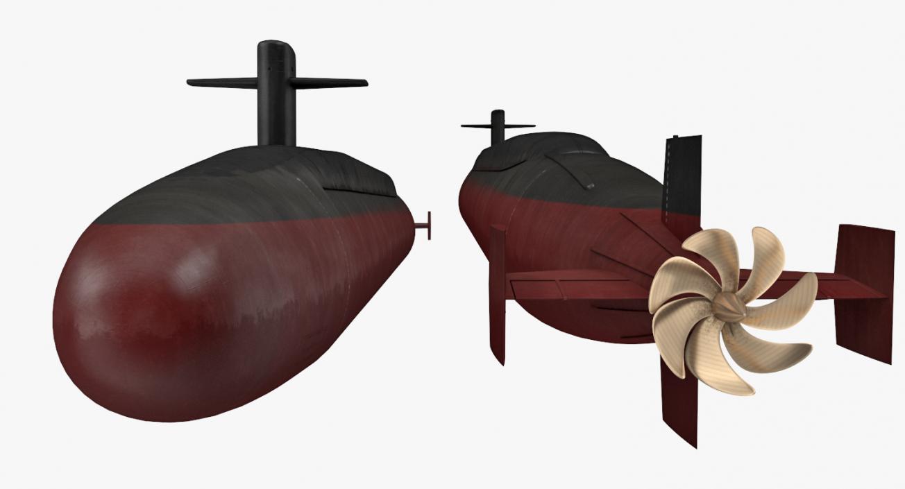 Military Submarines Rigged Collection 2 3D model