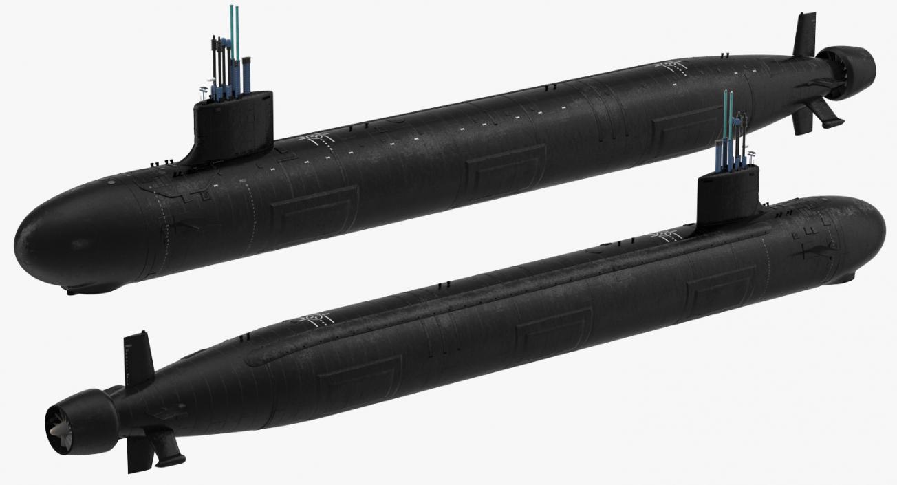 Military Submarines Rigged Collection 2 3D model