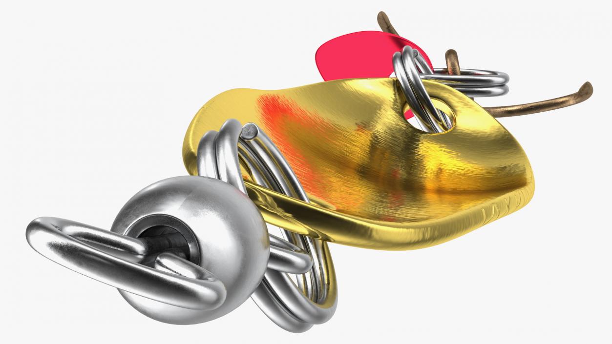 Gold Trolling Spoon Lure 3D model