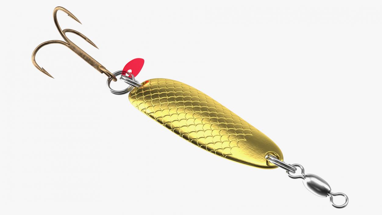 Gold Trolling Spoon Lure 3D model