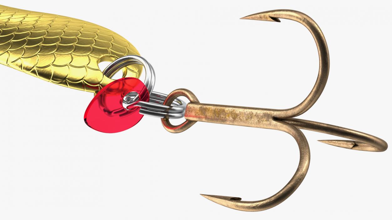 Gold Trolling Spoon Lure 3D model