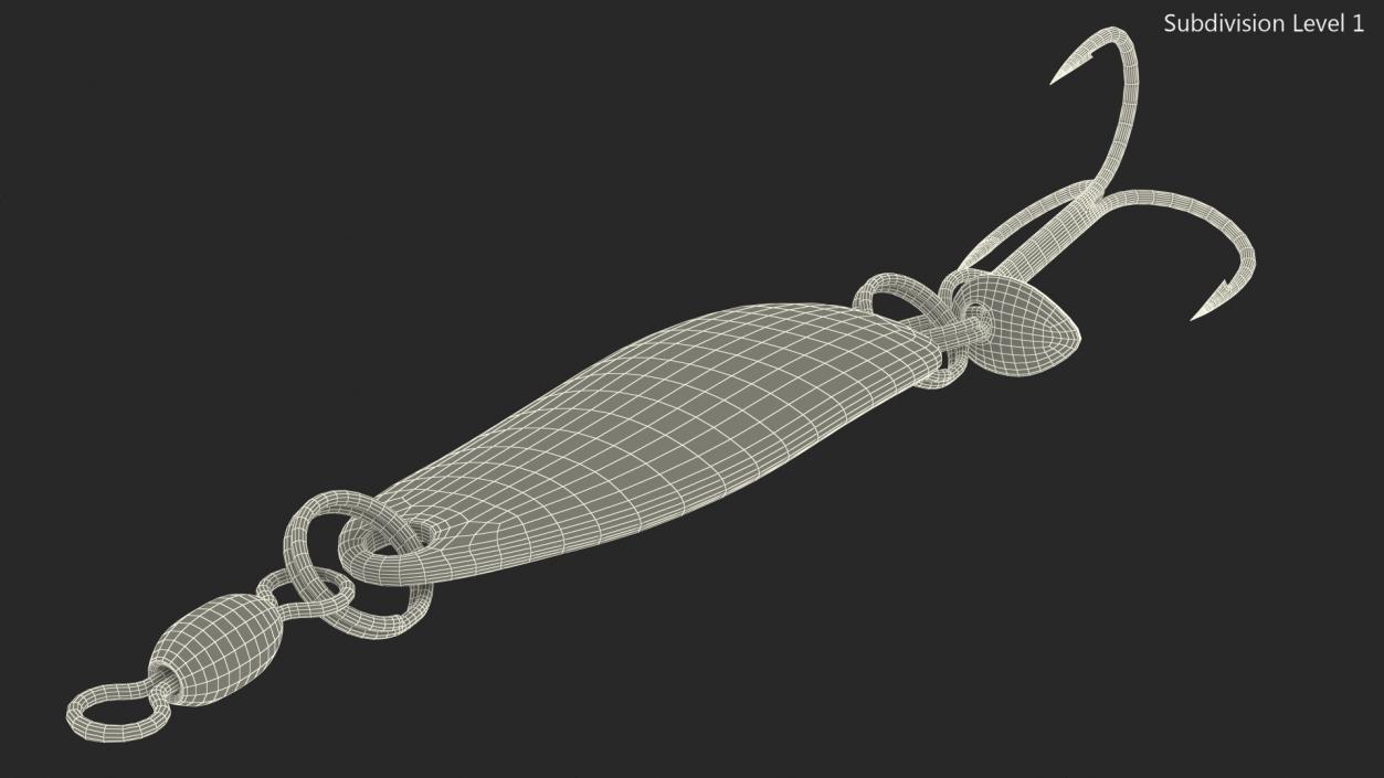 Gold Trolling Spoon Lure 3D model