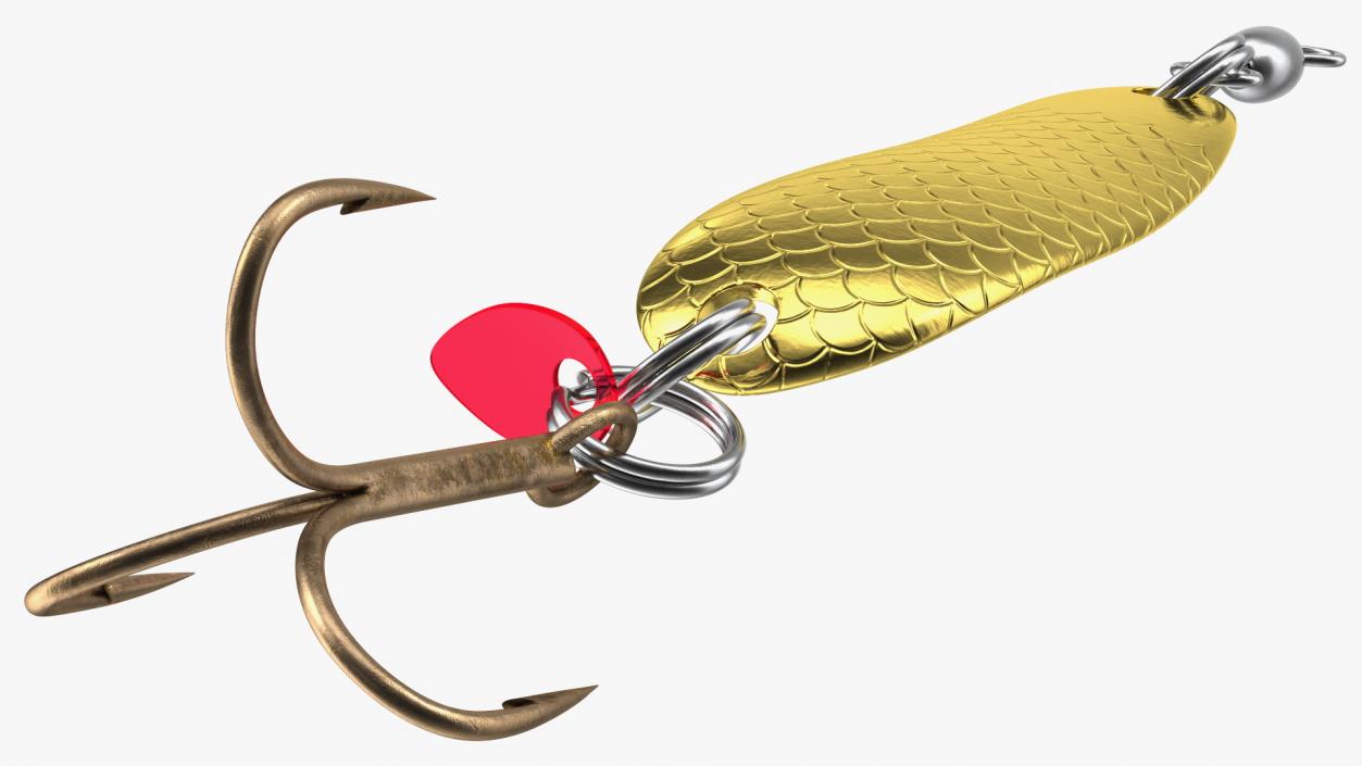 Gold Trolling Spoon Lure 3D model