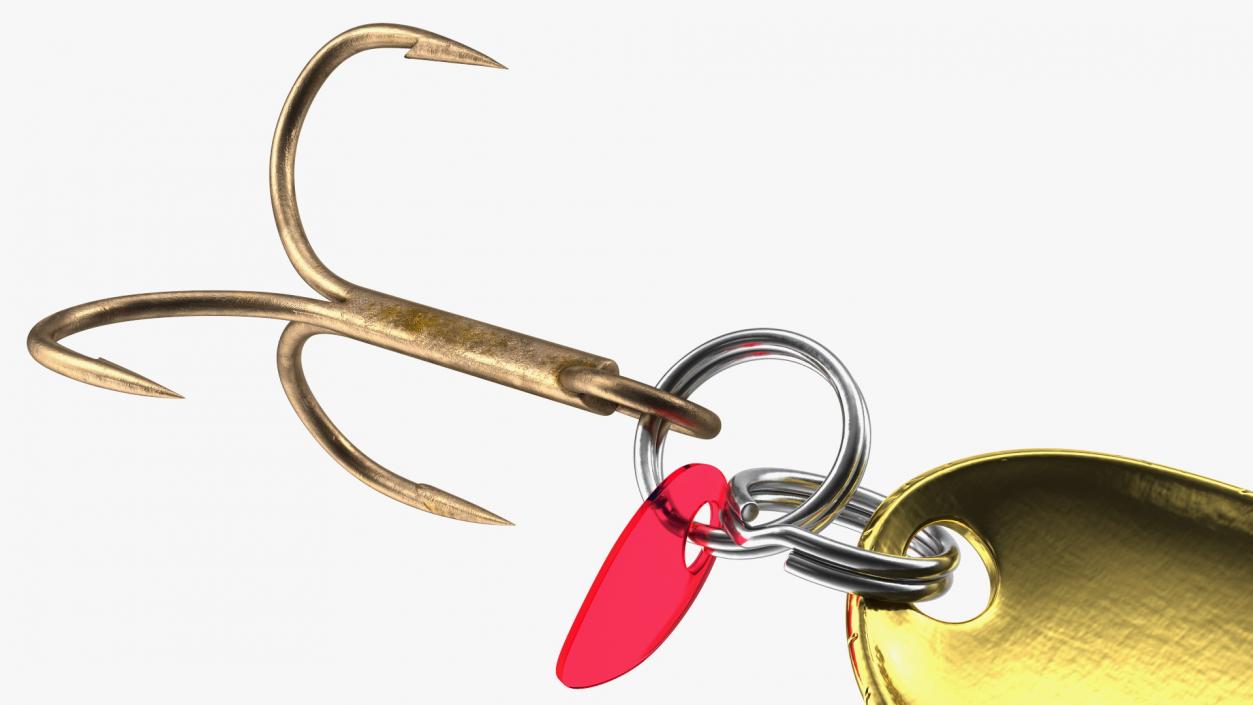 Gold Trolling Spoon Lure 3D model