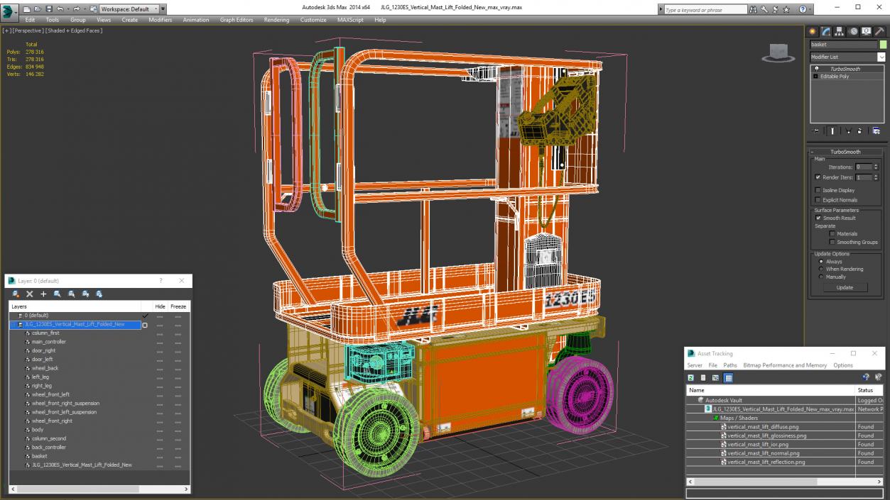 3D model JLG 1230ES Vertical Mast Lift Folded New