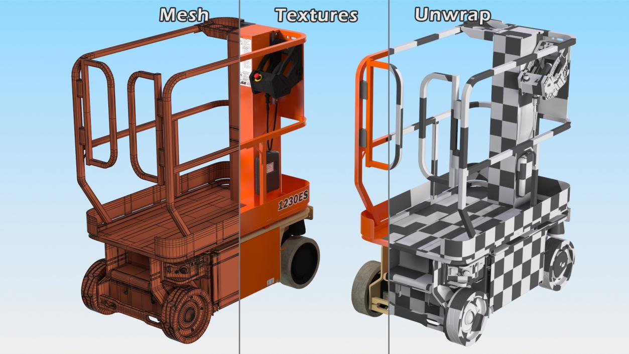 3D model JLG 1230ES Vertical Mast Lift Folded New