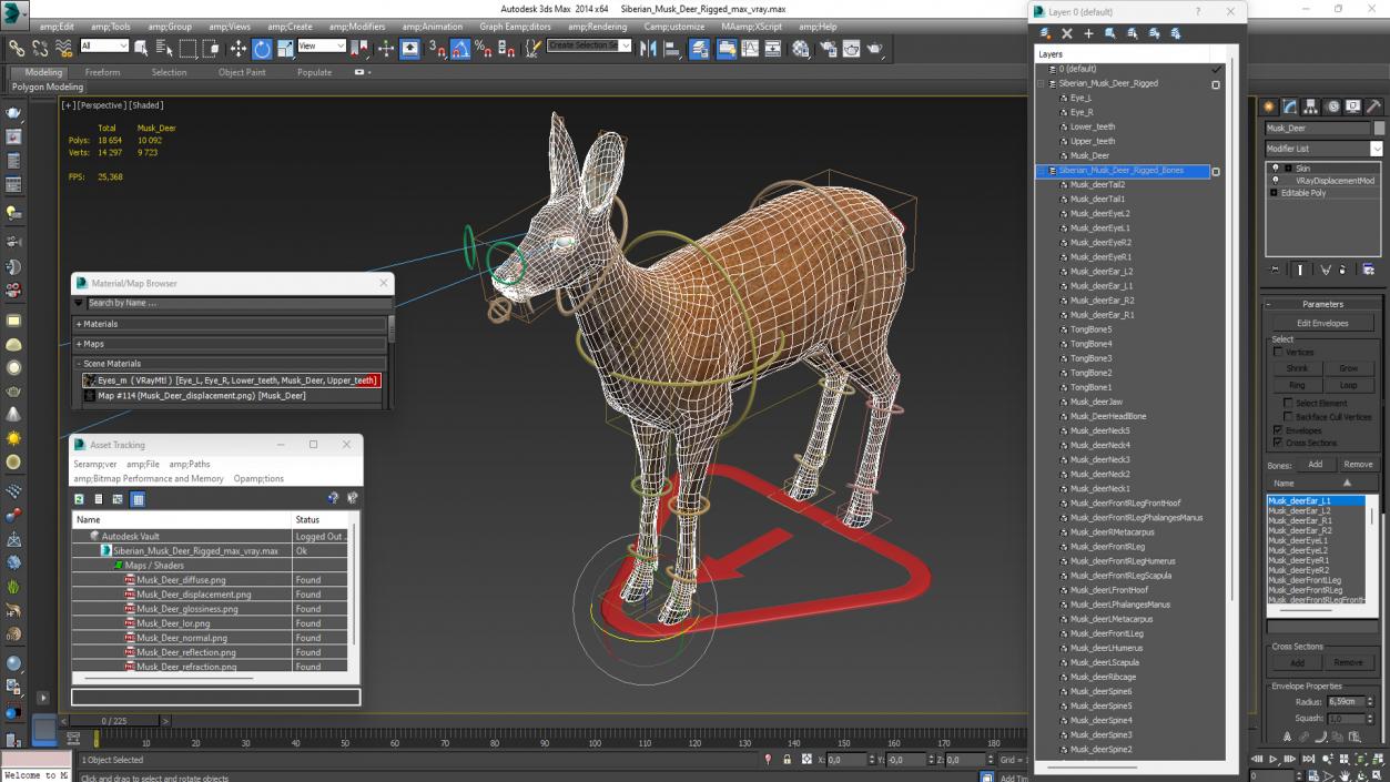 3D model Siberian Musk Deer Rigged