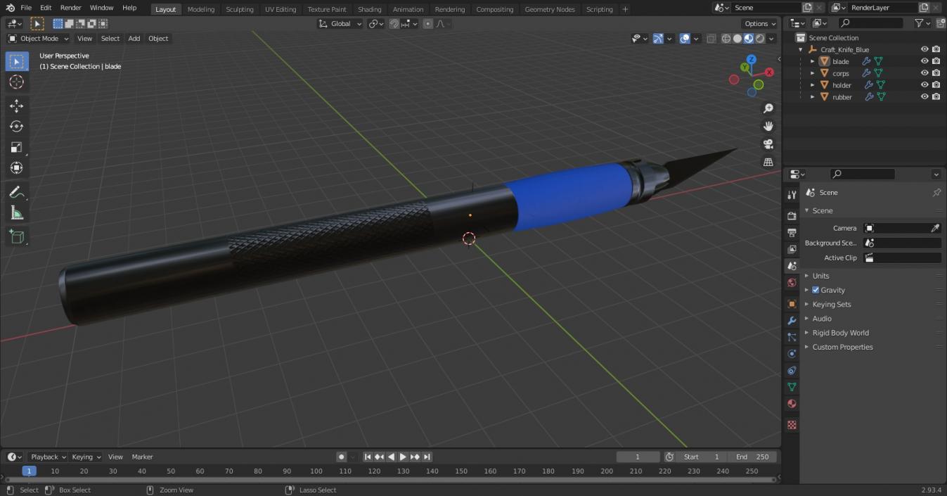 3D Craft Knife Blue