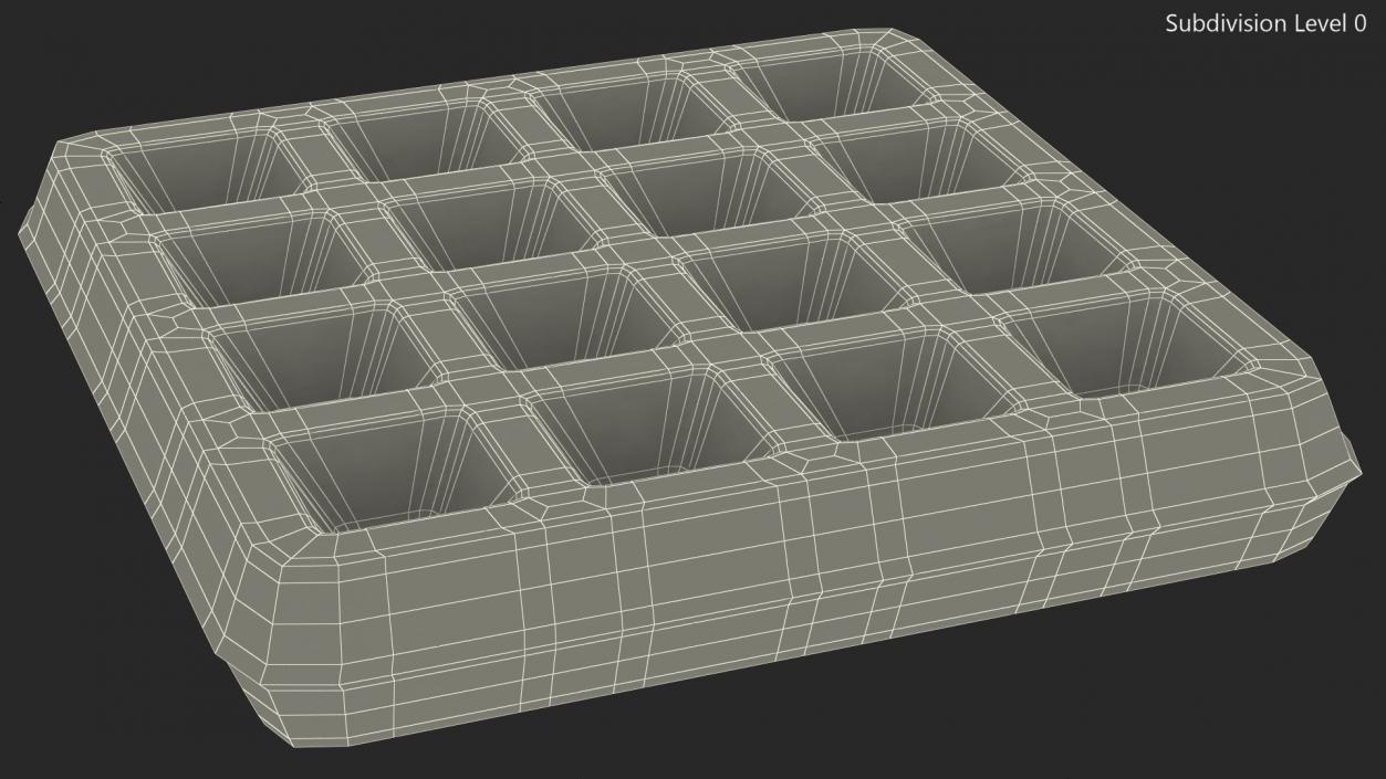 Small Square Waffle 3D model