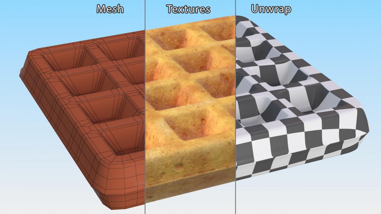 Small Square Waffle 3D model