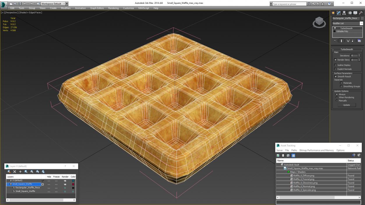 Small Square Waffle 3D model