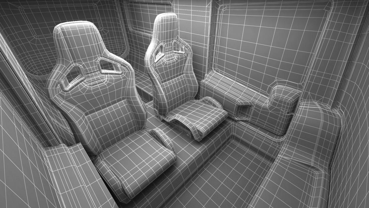 3D Snowy Venturi Polar Vehicle Simple Interior model