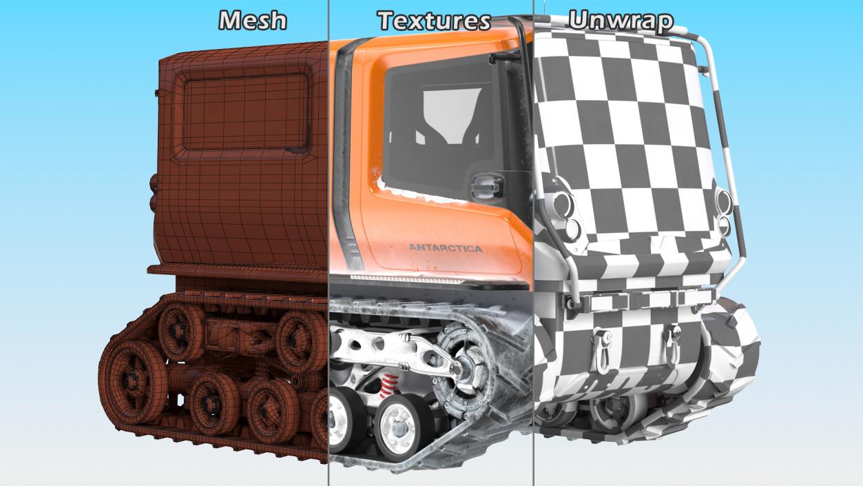 3D Snowy Venturi Polar Vehicle Simple Interior model