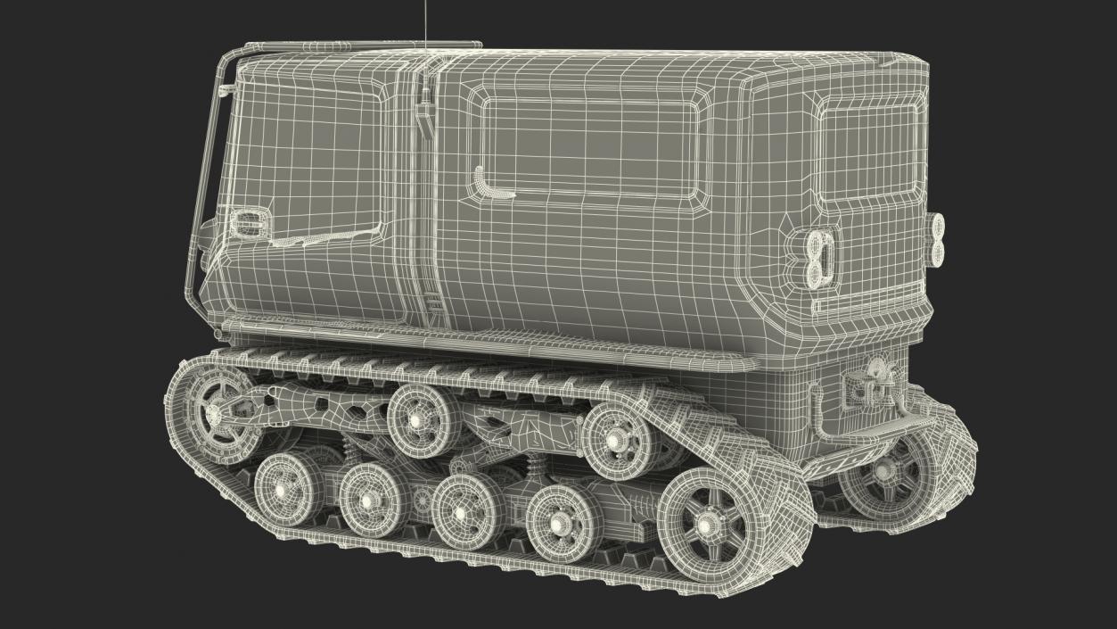 3D Snowy Venturi Polar Vehicle Simple Interior model