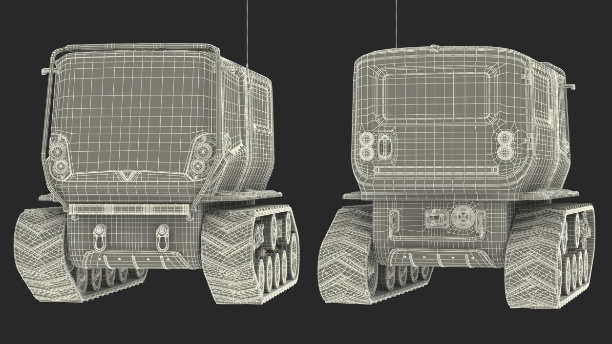 3D Snowy Venturi Polar Vehicle Simple Interior model