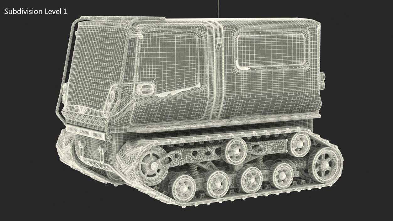 3D Snowy Venturi Polar Vehicle Simple Interior model