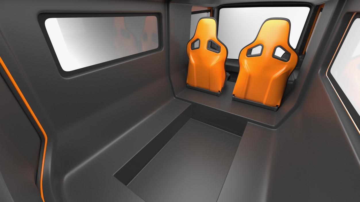 3D Snowy Venturi Polar Vehicle Simple Interior model