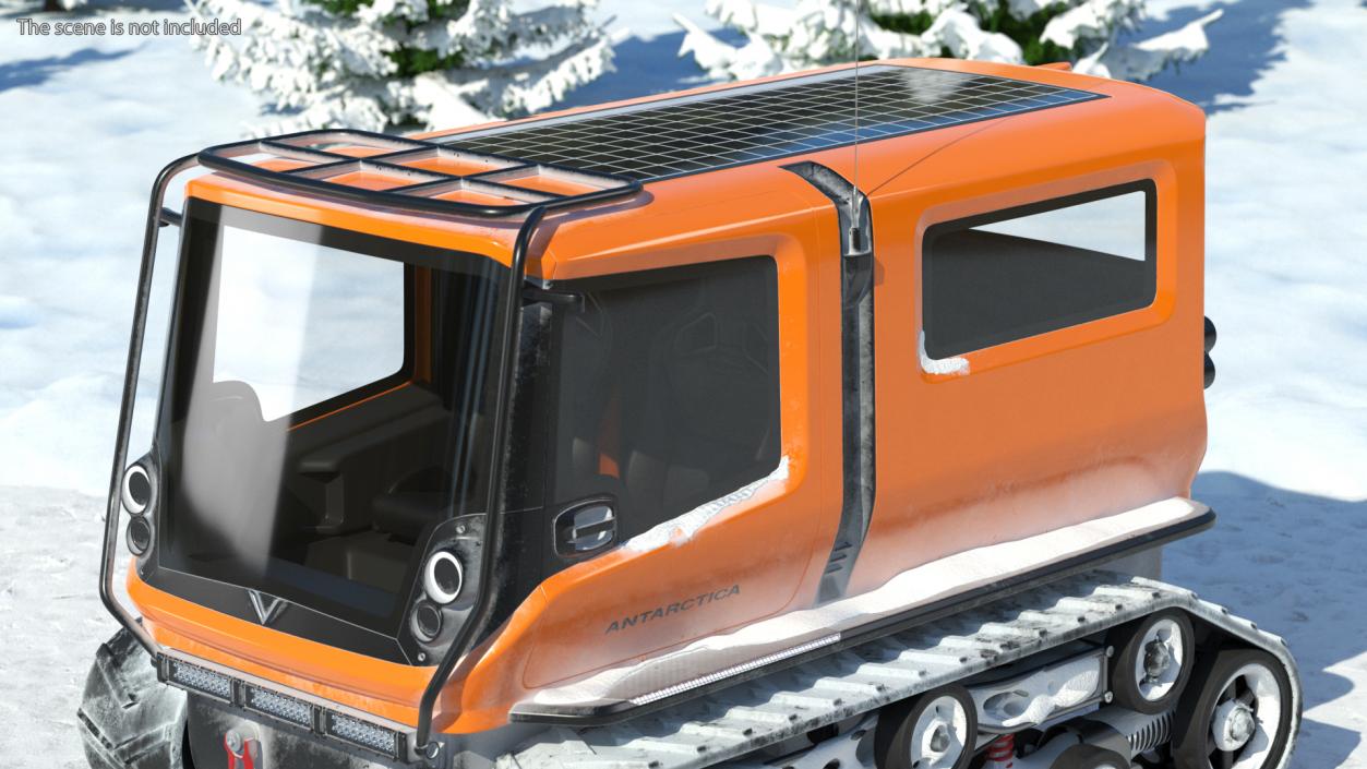 3D Snowy Venturi Polar Vehicle Simple Interior model