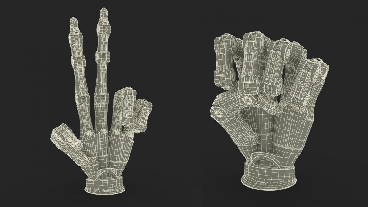 Robotic Hand Black Rigged for Cinema 4D 3D model