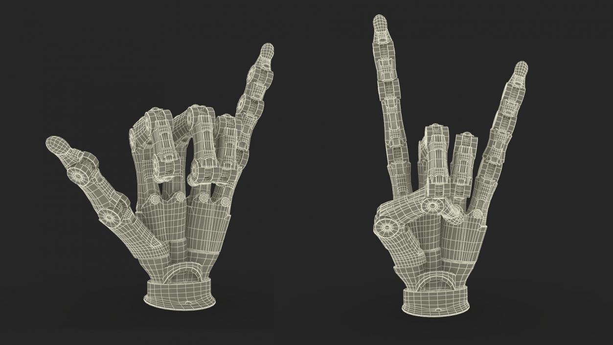 Robotic Hand Black Rigged for Cinema 4D 3D model