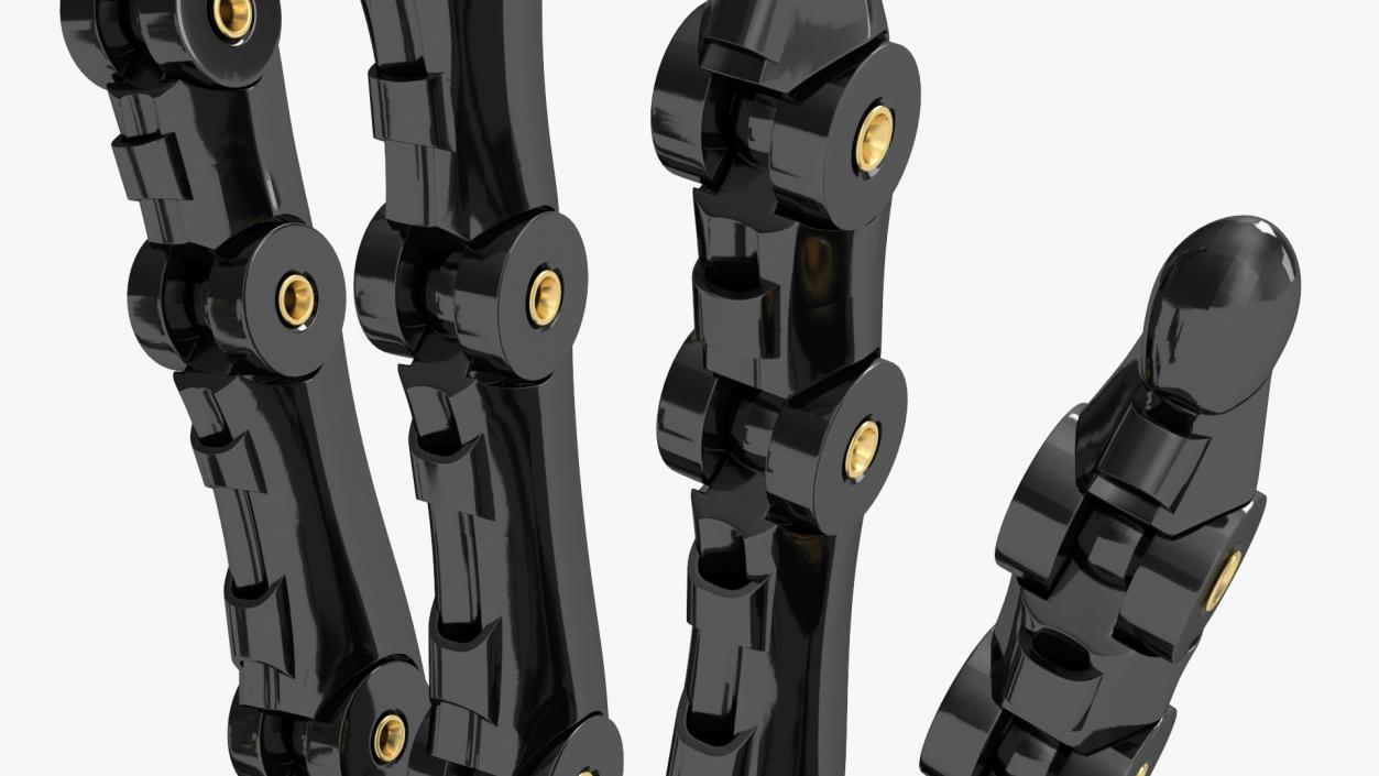 Robotic Hand Black Rigged for Cinema 4D 3D model