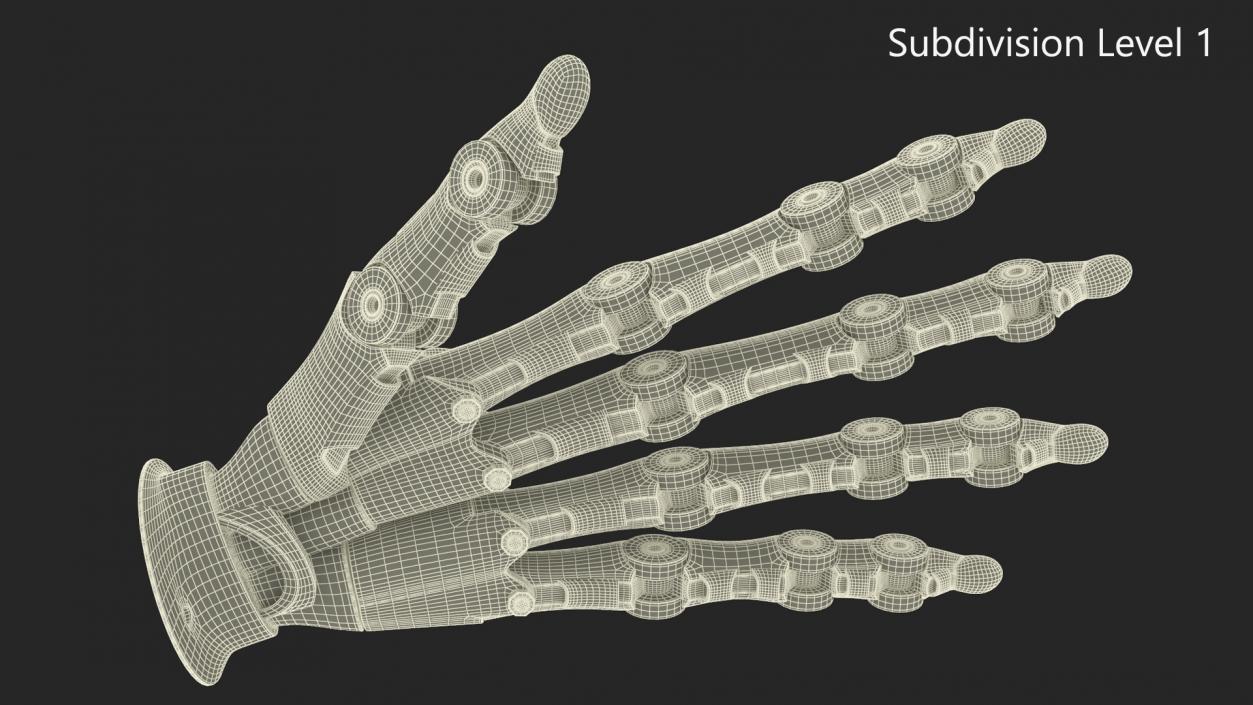 Robotic Hand Black Rigged for Cinema 4D 3D model