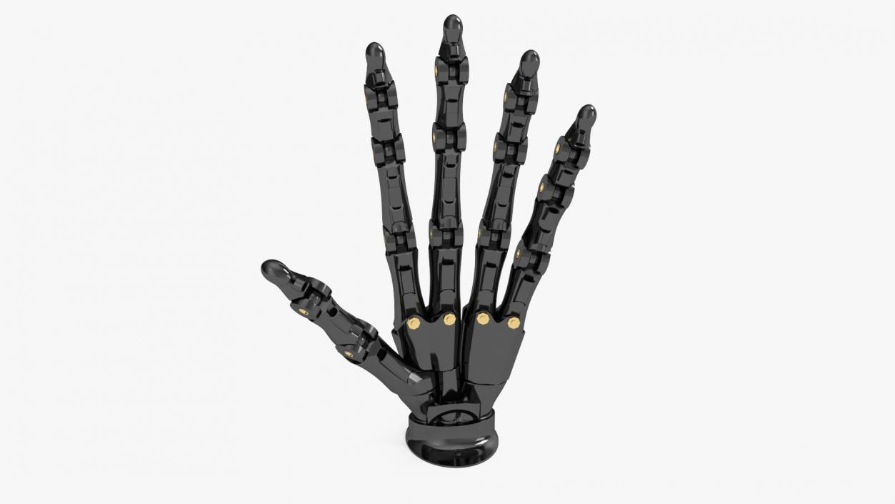 Robotic Hand Black Rigged for Cinema 4D 3D model