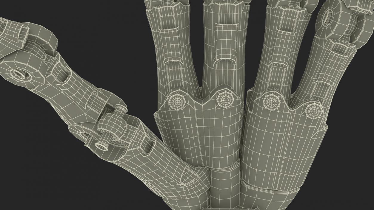 Robotic Hand Black Rigged for Cinema 4D 3D model