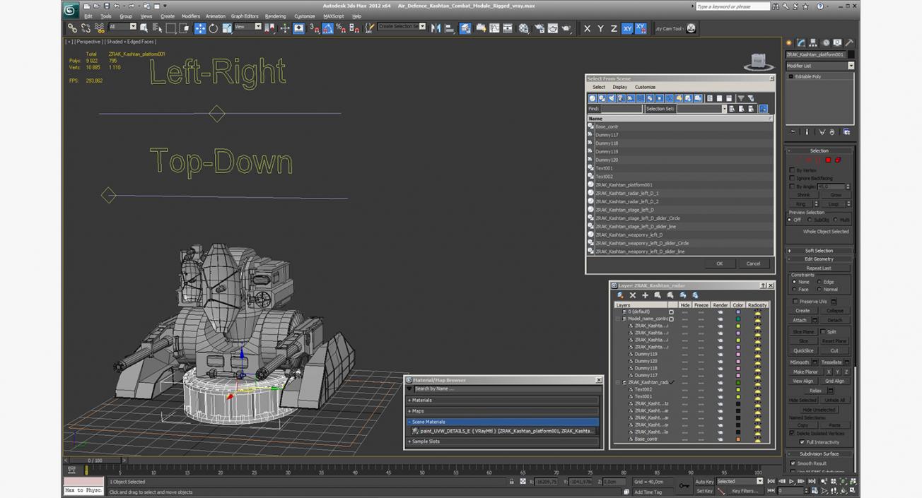 3D model Air Defence Kashtan Combat Module Rigged