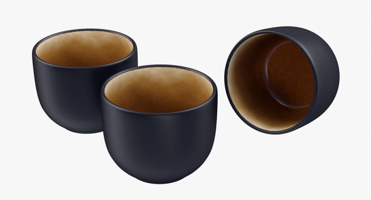 3D Japanese Black Cup model