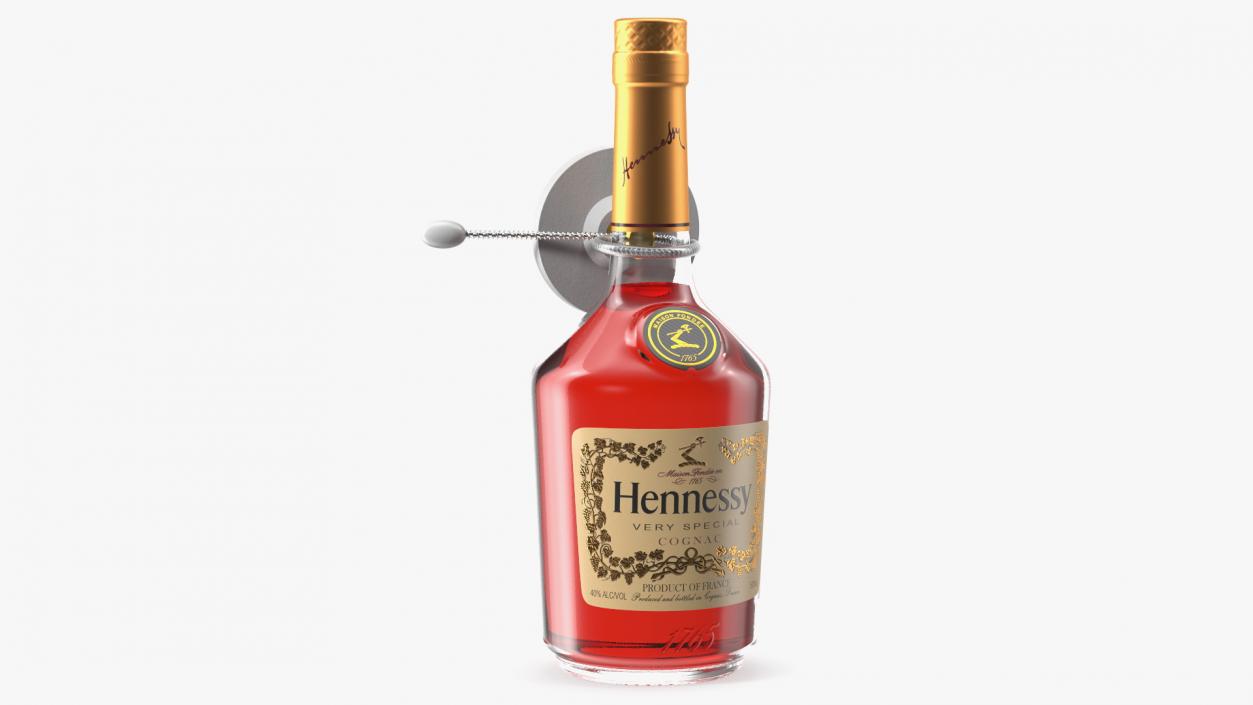 3D Hennessy VS Cognac with Anti Theft Tag model