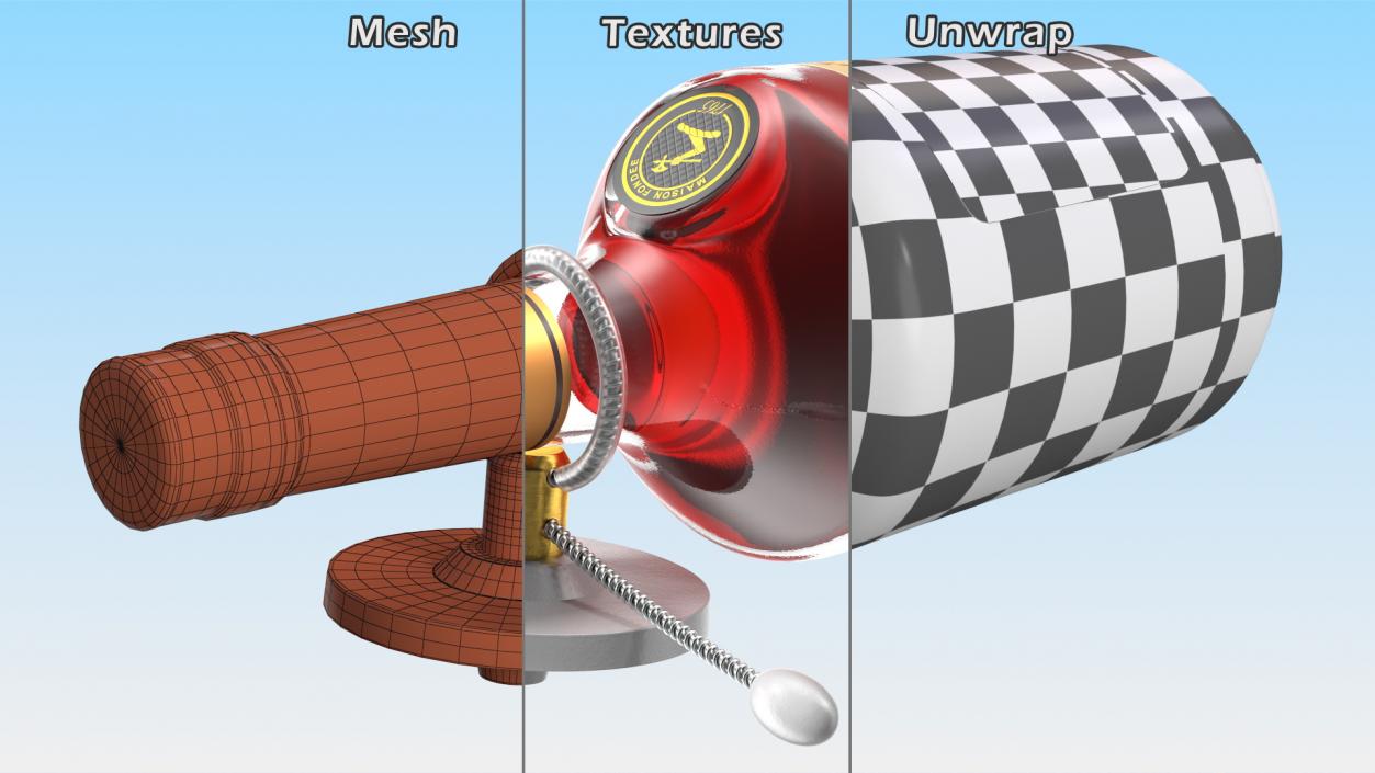 3D Hennessy VS Cognac with Anti Theft Tag model