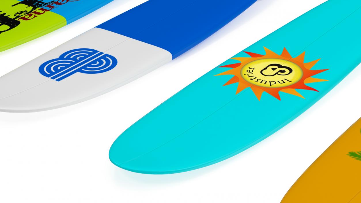 Classic Longboard Surfboards Set 3D